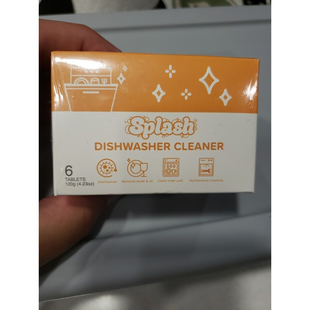 Splash Dishwasher Cleaner Tablets - Deep Cleaning For All Machines 6 Ct Exp 2025